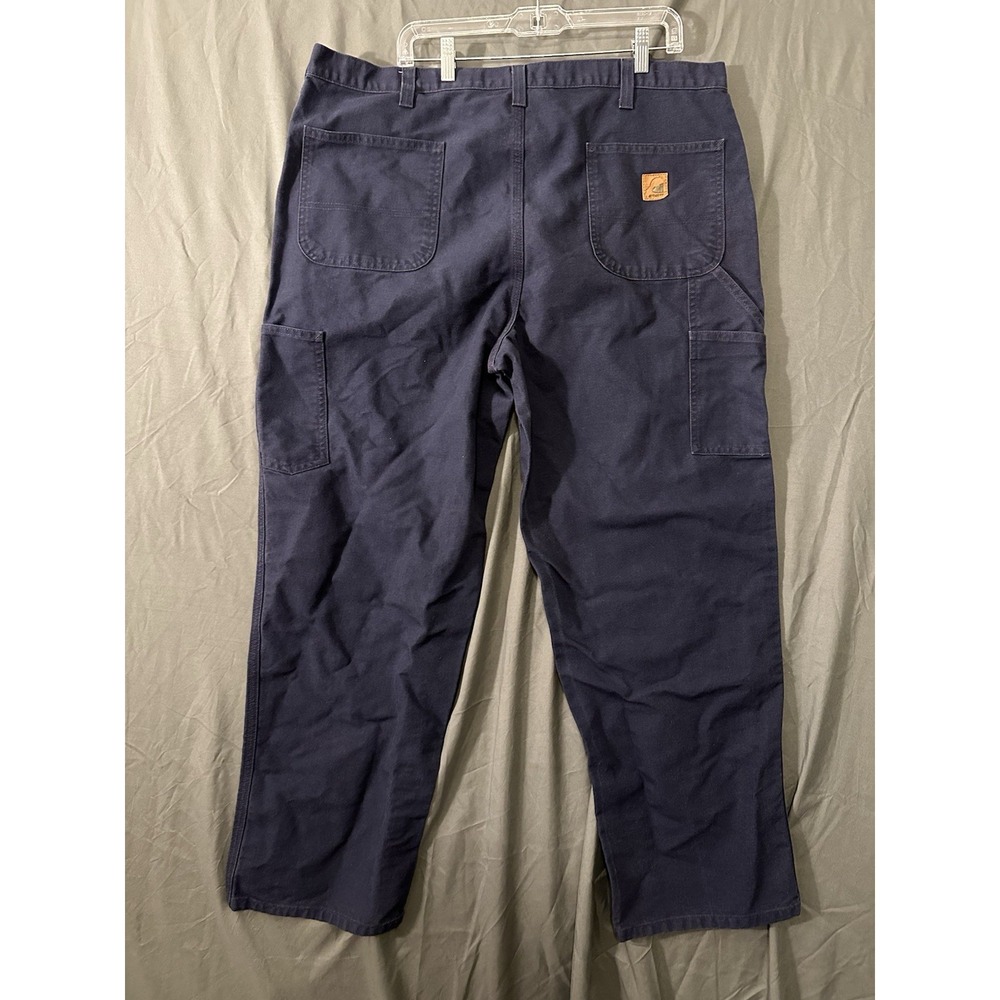 Carhartt 40X30 Work Pants Navy Blue Cotton Blend Dungaree Fit 383-20